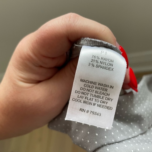 Grey & white small polka dot stretchy pants size 16 ankle length - Picture 7 of 7